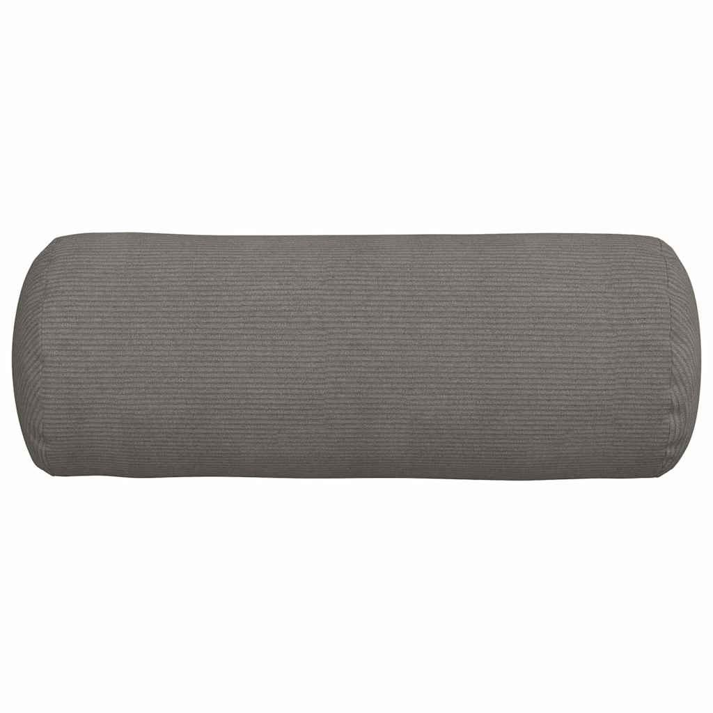 Bolster Pillows 2 pcs Light Grey Ø 25 x 70 cm Corduroy Fabric